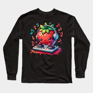 Watercolor Strawberry DJ Long Sleeve T-Shirt